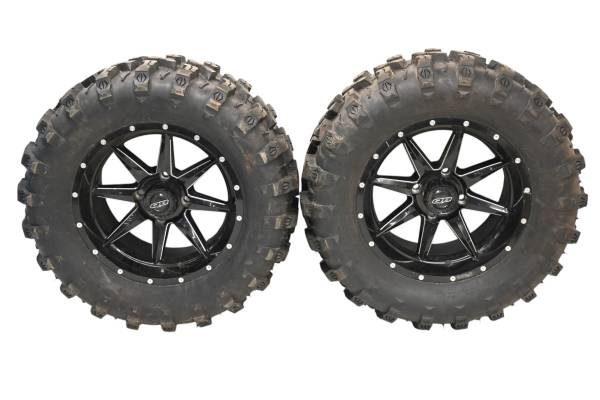 QuadBoss - 07 Kawasaki Brute Force 750 4x4i Rear Wheels Rims & Tires 27X11-14 4/110 QuadBoss KVF750