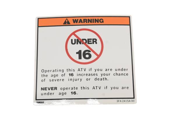 Yamaha - New OEM Yamaha 3FA-2415A-00-00 Warning Under 16 Decal NOS