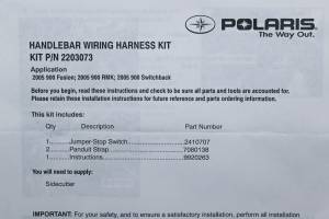 Polaris - New OEM Polaris 2203073 Handlebar Wiring Harness Kit NOS - Image 5