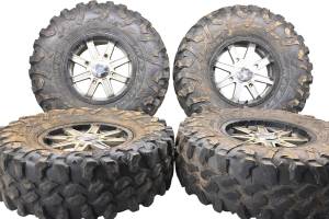 11 Polaris Sportsman 550 XP EPS 4x4 Front & Rear Wheels Rims & Tires 30X10-14 Carnivore - Image 1