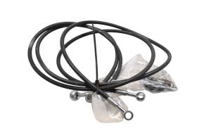 Aftermarket - 08 Honda TRX450R Dual Front Brake Lines Black Stainless Aftermarket - Image 2