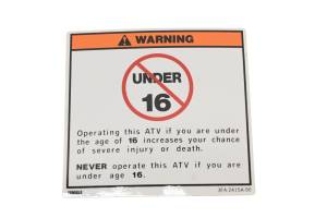 Yamaha - New OEM Yamaha 3FA-2415A-00-00 Warning Under 16 Decal NOS - Image 1